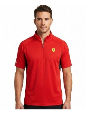 Ferrari Scuderia 1/4 Zip Performance Shirt Men’s M Red Formula 1 Racing